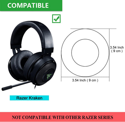JARMOR Replacement Memory Foam Ear Cushion Pad Cover for Razer Kraken Headphone ONLY (Black) - PuriLite
