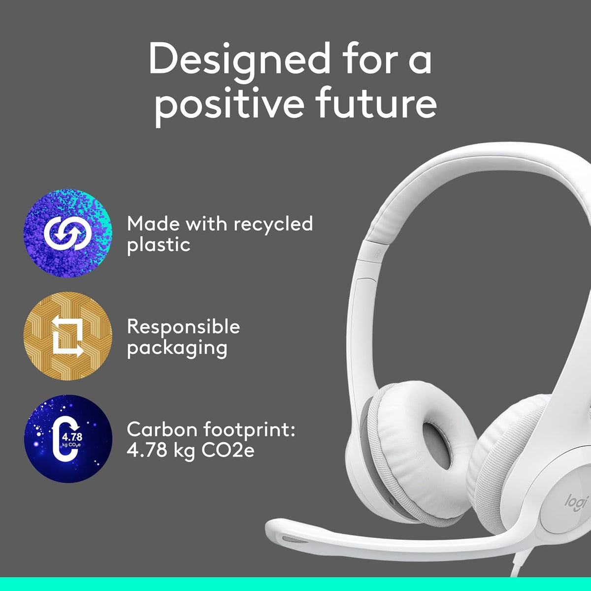 Logitech Zone 301 Wireless Bluetooth Headset with Noise-Canceling Microphone, Compatible with Windows, Mac, Chrome, Linux, iOS, iPadOS, Android – Graphite - PuriLite