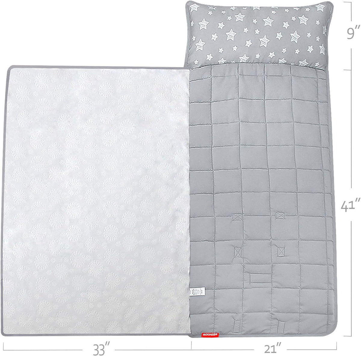 Toddler Nap Mat with Pillow and Fleece Minky Blanket, Kids Sleeping Bag Lightweight and Soft Perfect for Kids Preschool, Daycare, Travel Sleeping Bag Boys and Girls, Fit Standard Cot - PuriLite