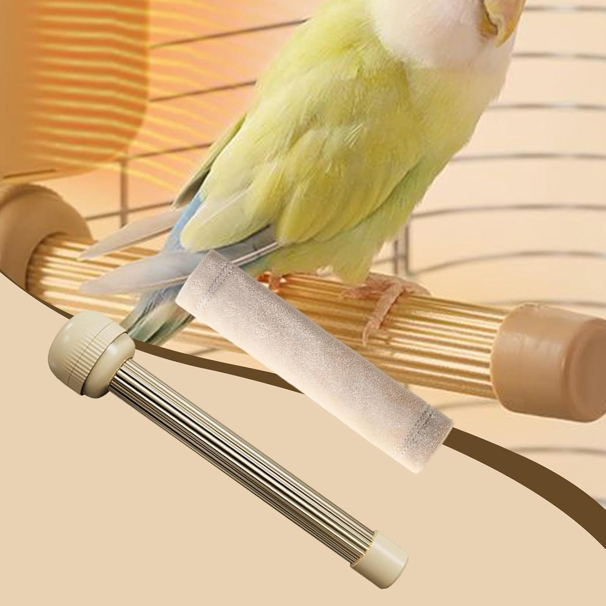 Heated Bird Perch with USB Plug Cage Accessory Warming Post Anti Bite Metal Construction Portable for Parrots Cockatiels Suitable for pet Supplies