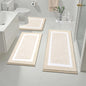 Pauwer 3 Piece Bathroom Rug Set, Non Slip Washable Bath Mat, Light Beige Soft Plush Microfiber, Super Absorbent Floor Carpet, U Shaped Toilet Mats, Quick Dry, Shaggy Shower Rugs Runners