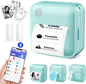 Label Maker Machine with Tape - Thermal Label Printer Bluetooth Label Maker Machine, Mini Printer Sticker Maker for Home, Kitchen, School, Office Organization with 2 Rolls Paper (Green) - PuriLite