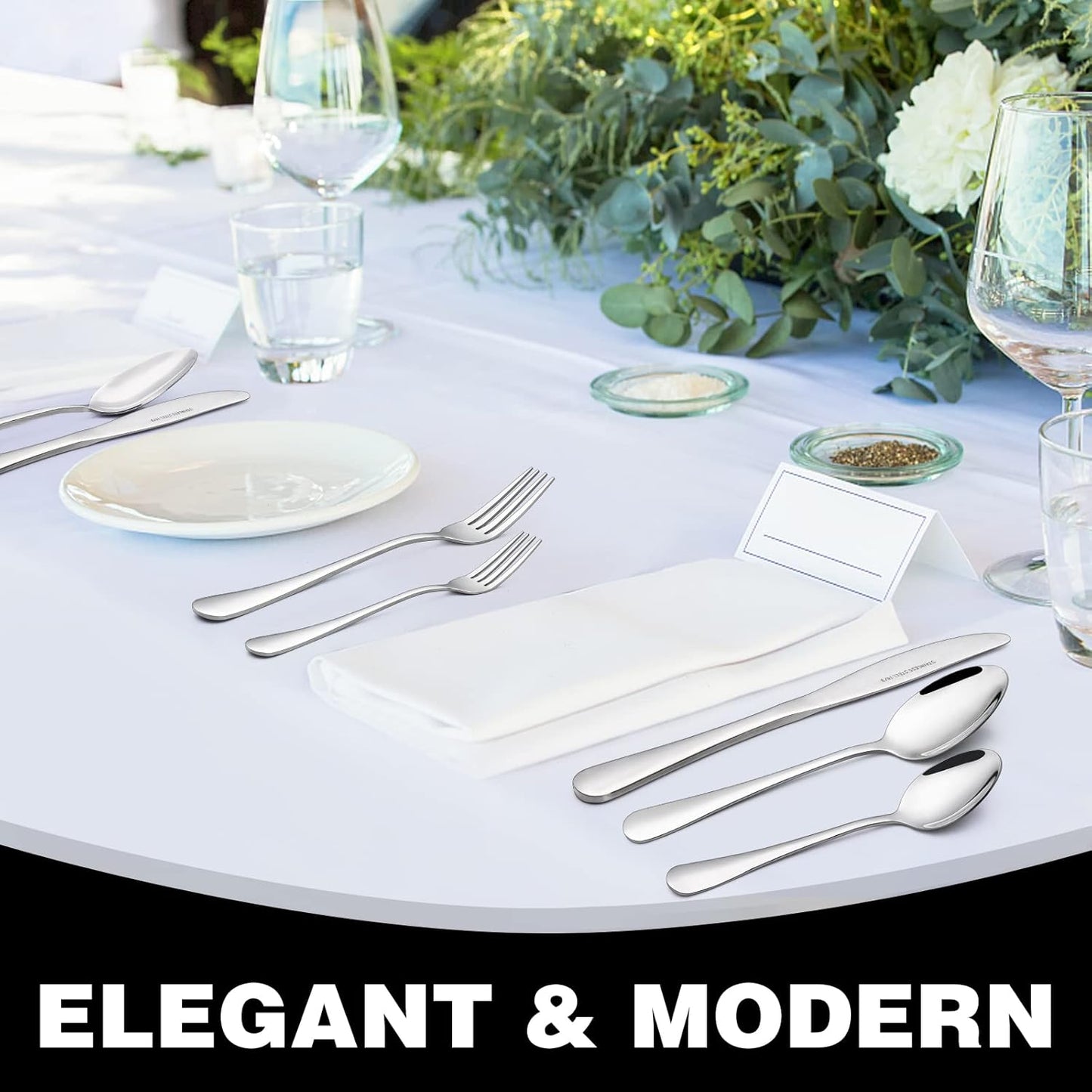 Purilite Select 48-Piece Silverware Set with Steak Knives - PuriLite
