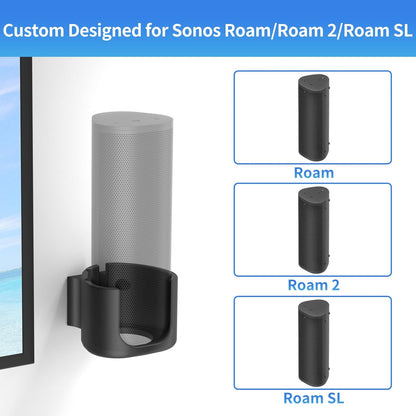 Sturdy Speaker Wall Mount for Sonos Roam 2, Roam SL - Space Saving Bracket Easy to Install, White - PuriLite