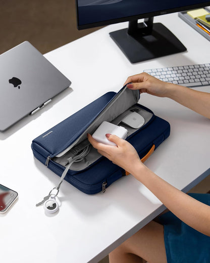 tomtoc 360 Protective Laptop Carrying Case for 16-inch New MacBook Pro M4/M3/M2/M1 Pro/Max 2024-2019, Water-Resistant Laptop Bag Sleeve with Accessory Pocket for The New Razer Blade 15 - PuriLite