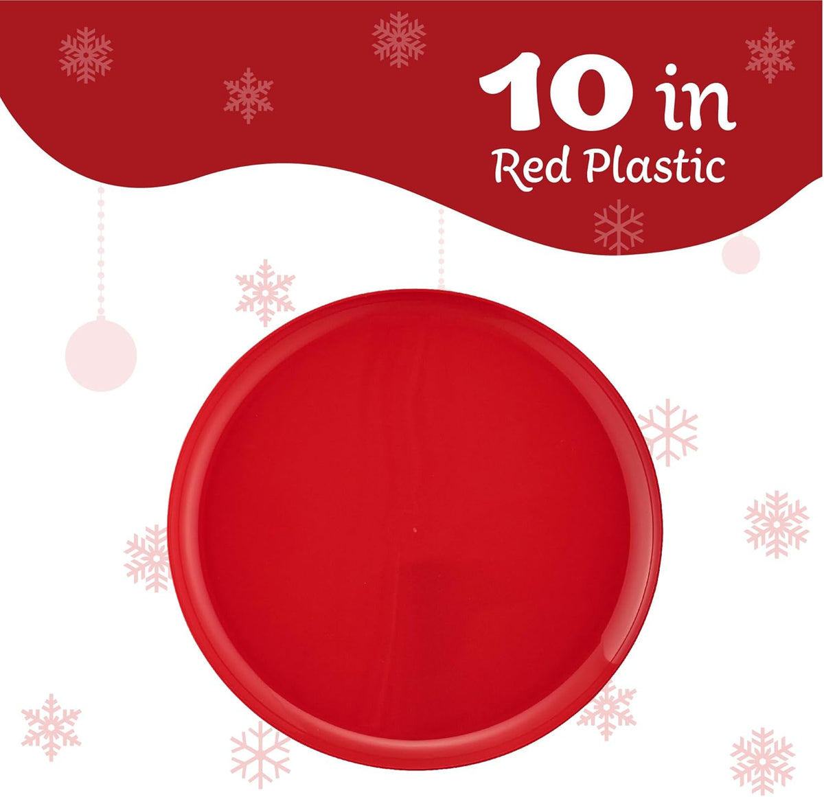PLASTICPRO [30 Pack 10.7'' Christmass Green Plastic Party Plates Edge Collection Premium heavyweight Elegant Disposable Tableware Dishes - PuriLite