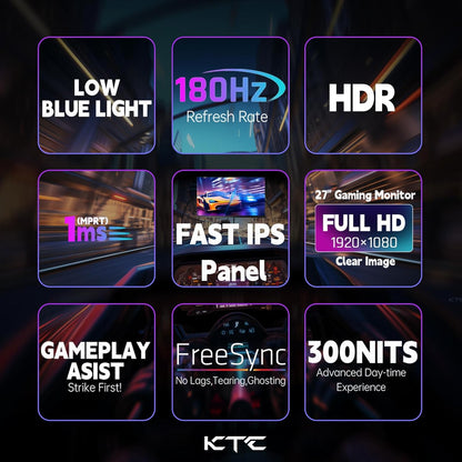 KTC 32 Inch 2K Computer Monitor, IPS 1440p Monitor with Ultra-Thin Bezels, HDR10, Freesync/G-sync, HDMI/DP Ports, Tilt Adjustable, Eyecare, Ideal for Business, Office, and Casual Gaming - PuriLite