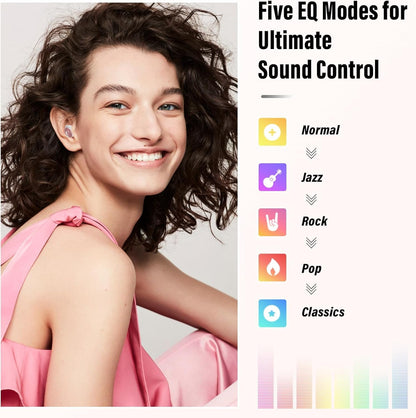 VEKJ Sleep Earbuds, Bluetooth 5.4 Mini Wireless Ear Euds with Multifunctional Touch Screen, 48H Bass Stereo Headphones with Sleep Mode/5 EQ Modes/ENC Noise Cancelling, IPX7 Earphones for iOS Android - PuriLite