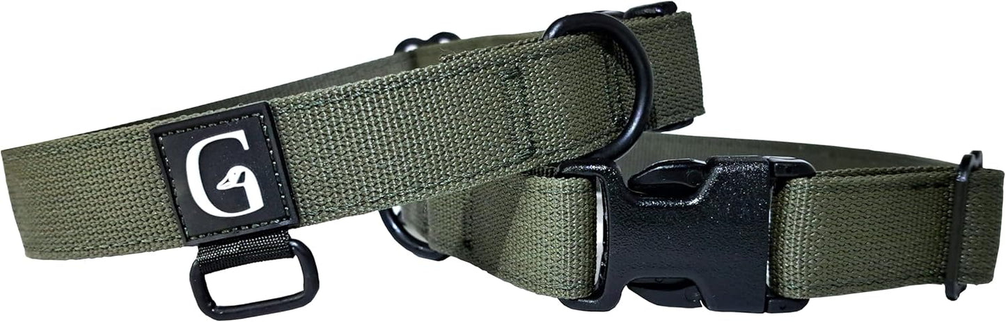 GOOSEMAN’S Gear - Dog Collar Medium and Large Breed - Made in Canada - Military Grade Buckle (Collier Pour Chien) (Ranger Green, X-Large) - PuriLite