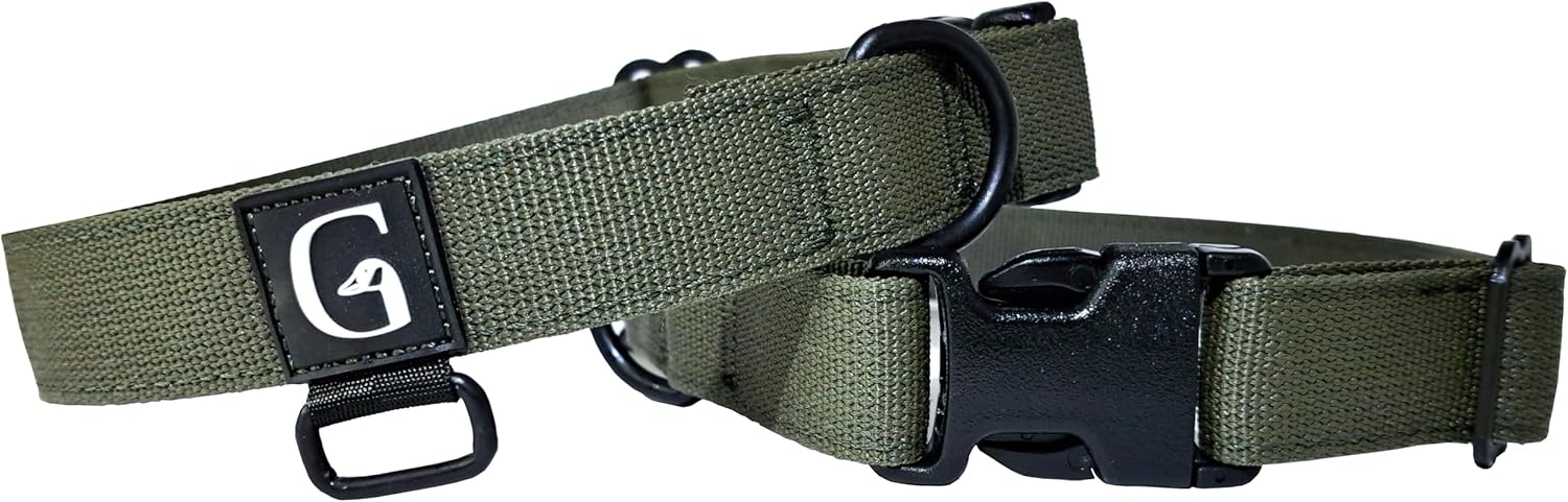 GOOSEMAN’S Gear - Dog Collar Medium and Large Breed - Made in Canada - Military Grade Buckle (Collier Pour Chien) (Ranger Green, X-Large) - PuriLite
