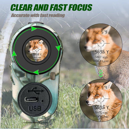 REVASRI Hunting Laser Rangefinder with Rechargeable Battery 1000 Yards Hunting Range Finder with Target Acquisition Technology Easy-to-Use Clear Accurate Rangefinders for Hunters - PuriLite