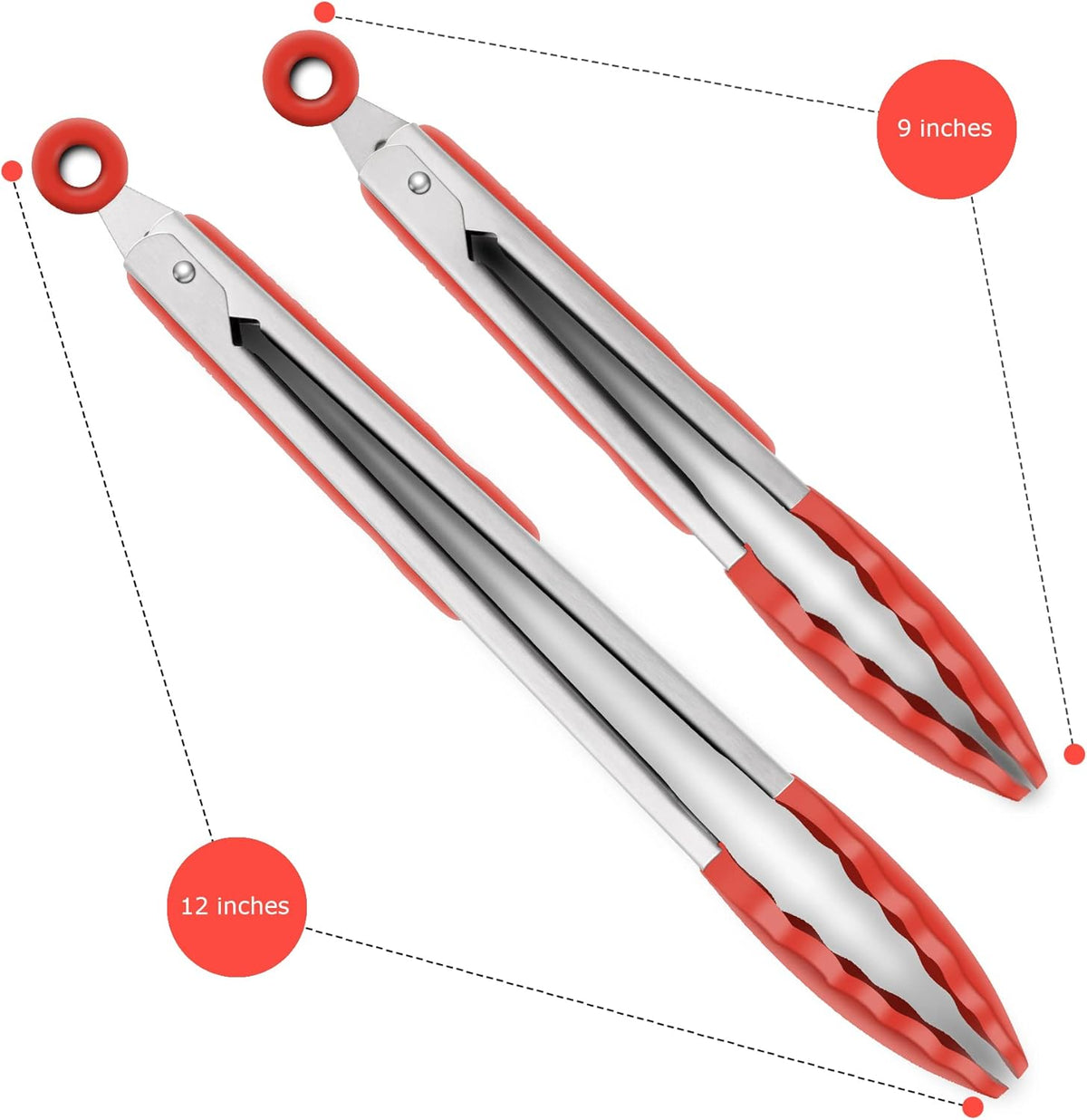 Purilite Select Silicone &amp; Stainless Steel Kitchen Tongs - PuriLite