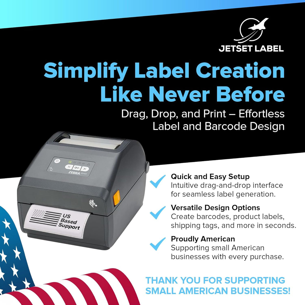 JetSet Label Zebra TLP 2824 Plus Thermal Transfer Desktop Monochrome Printer | 2 in Width | Serial & USB Port Connectivity 282P-101110-00 | Include Jetset Software - PuriLite