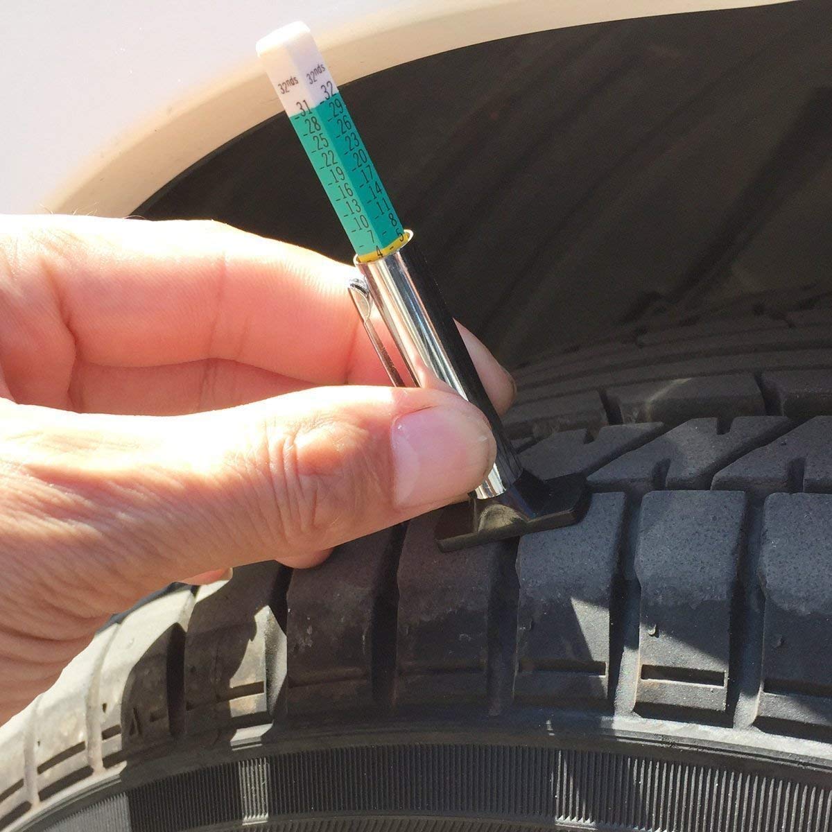 GODESON 88702 Smart Color Coded Tire Tread Depth Gauge - PuriLite