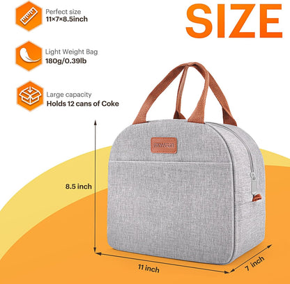 Lunch Bag for Women & Men Adult Insulated Lunch Box, Small Leakproof Cooler Food Lunch Containers Reusable High Capacity Lunch Tote Bags for Work, Travel, Outdoor - PuriLite