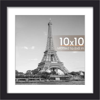upsimples 11x14 Picture Frame, Display Pictures 8x10 with Mat or 11x14 Without Mat, Wall Hanging Photo Frames, Black - PuriLite