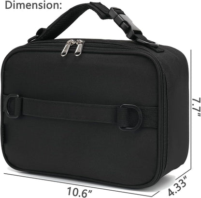 FlowFly Kids Lunch Box Insulated Soft Bag Mini Cooler Back to School Thermal Meal Tote Kit for Girls, Boys, Black - PuriLite