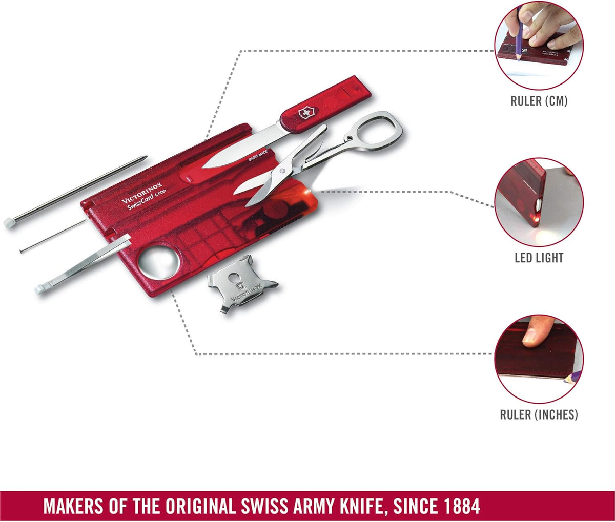 SwissCard, Lite Rubin Transparent by Victorinox - PuriLite