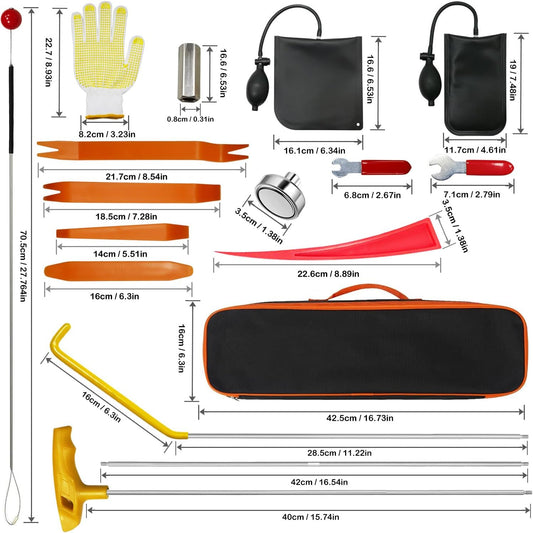 Portable Car Tool Set, 22 Pieces, Stainless Steel Auto Body Repair Kit