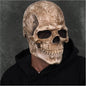 CosTribe Creepy Full Head Skull Mask with Moving Jaw Halloween Scary Latex Helmet for Cosplay Party Props - PuriLite