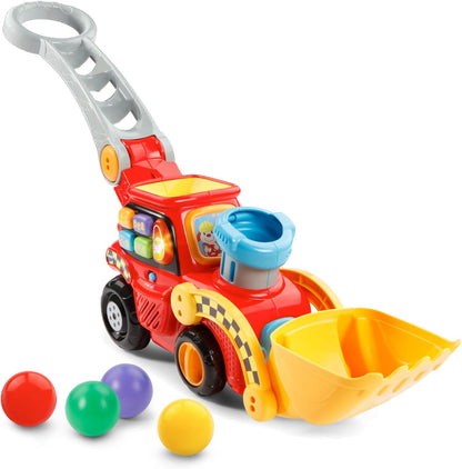 Push and Pop Bulldozer Toy | Interactive Push Toy for Toddlers | Ball Popping Construction Vehicle | Early Learning Push Toy | Motor Skill Development Toy - PuriLite
