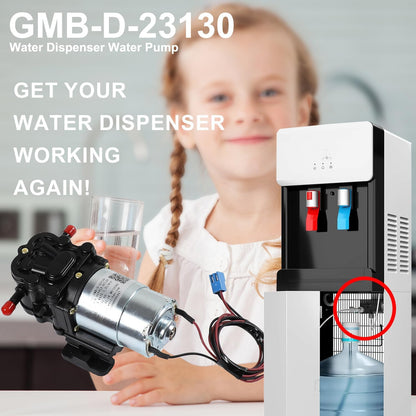 GMB-D-23130 Water Pump Compatible with Midea Avalon Primo Brio Water Dispenser 1.2L/min DC12V, Replaces DP005A2 MO-12265 Bottom Loading Bottled Water Cooler Dispenser - PuriLite
