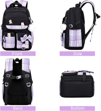 ACESAK Girls Backpack - 3PCS Backpack for Girls Cute School Backpacks for Girls Kindergarten - PuriLite