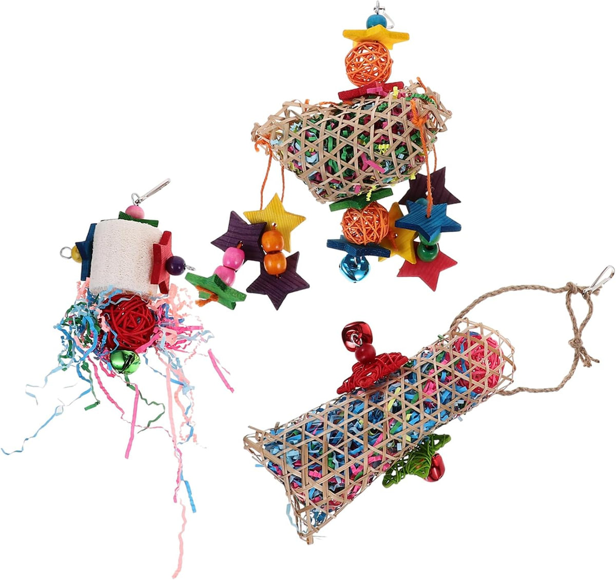 Kisangel 6pcs Parrot Toys for Bird Cage Accessories Useful Parrot Chewing Toys for Pet Supplies