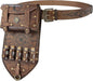 HiiFeuer 3PCs Medieval Alchemy Faux Leather Belt Bag Set with 5 Cork Potion Vials, Fantasy Embossed Wizard Halloween Belt(Brown A) - PuriLite