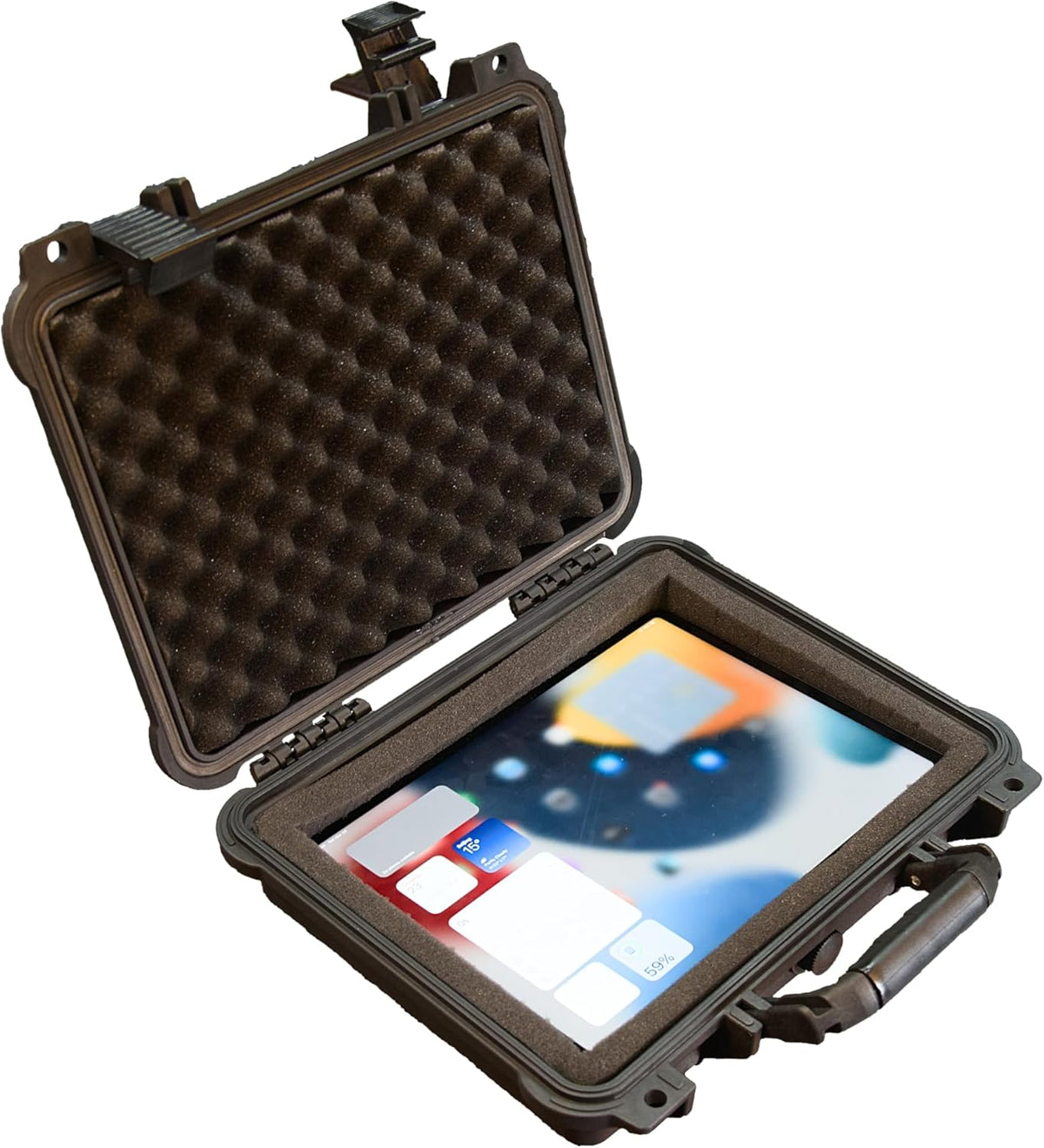 MEIJIA Portable Waterproof Protective Hard Case,Camera Case with Customizable Fit Foam Inserted, Elegant Black (9.17"x 7.56"x4.33") - PuriLite
