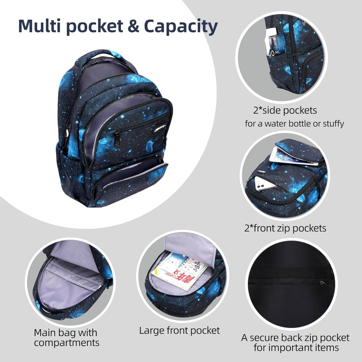 Kids Backpack for Boys Girls Nylon Elementary School Bags Durable Children Bookbags Casual Travel Back Pack - PuriLite