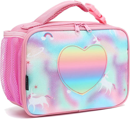 FlowFly Kids Lunch Box Insulated Soft Bag Mini Cooler Back to School Thermal Meal Tote Kit for Girls, Boys, Black - PuriLite