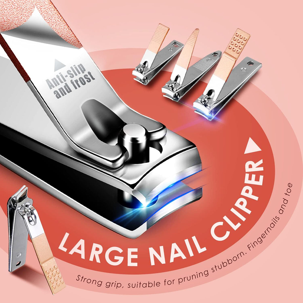 WOAMA Manicure Set 30 in 1 Nail Clipper Set Nail Kit for Women Men Stainless Steel Manicure Kit Professional with Travel Case - PuriLite