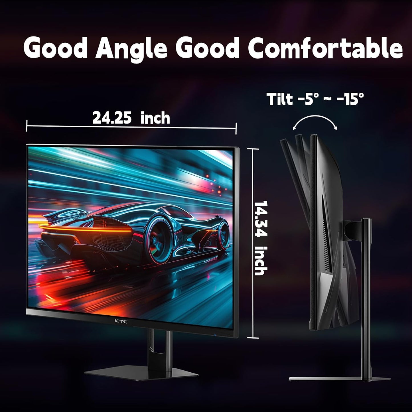 KTC 32 Inch 2K Computer Monitor, IPS 1440p Monitor with Ultra-Thin Bezels, HDR10, Freesync/G-sync, HDMI/DP Ports, Tilt Adjustable, Eyecare, Ideal for Business, Office, and Casual Gaming - PuriLite