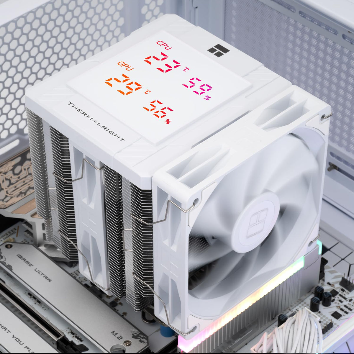 Thermalright Peerless Assassin 120 Digital ARGB Black CPU Air Cooler, Digital Screen Top Cover,6 Heatpipes Computer CPU Cooler, for AM4/AM5,Intel LGA1700/1851/1150/1151/1200,PC Cooler-Black ARGB - PuriLite