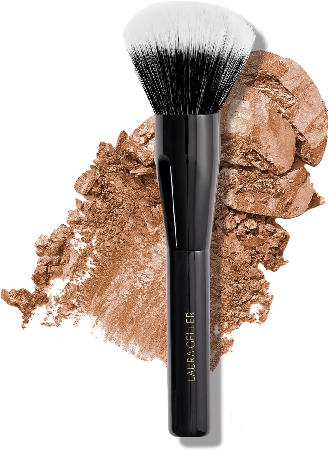 LAURA GELLER NEW YORK Dual-Ended Blush + Bronzer Brush - Blush Bronzer Contour Face Makeup Brush - PuriLite