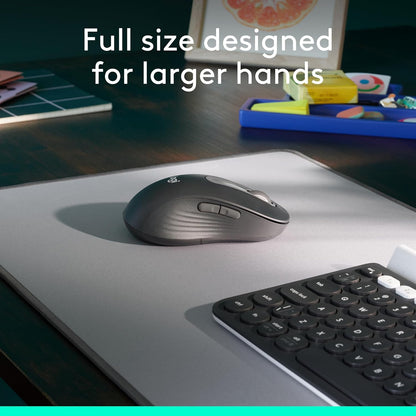 Logitech Signature M650 L Full Size Wireless Mouse - For Large Sized Hands, 2-Year Battery, Silent Clicks, Customizable Side Buttons, Bluetooth, for PC/Mac/Multi-Device/Chromebook - Black - PuriLite