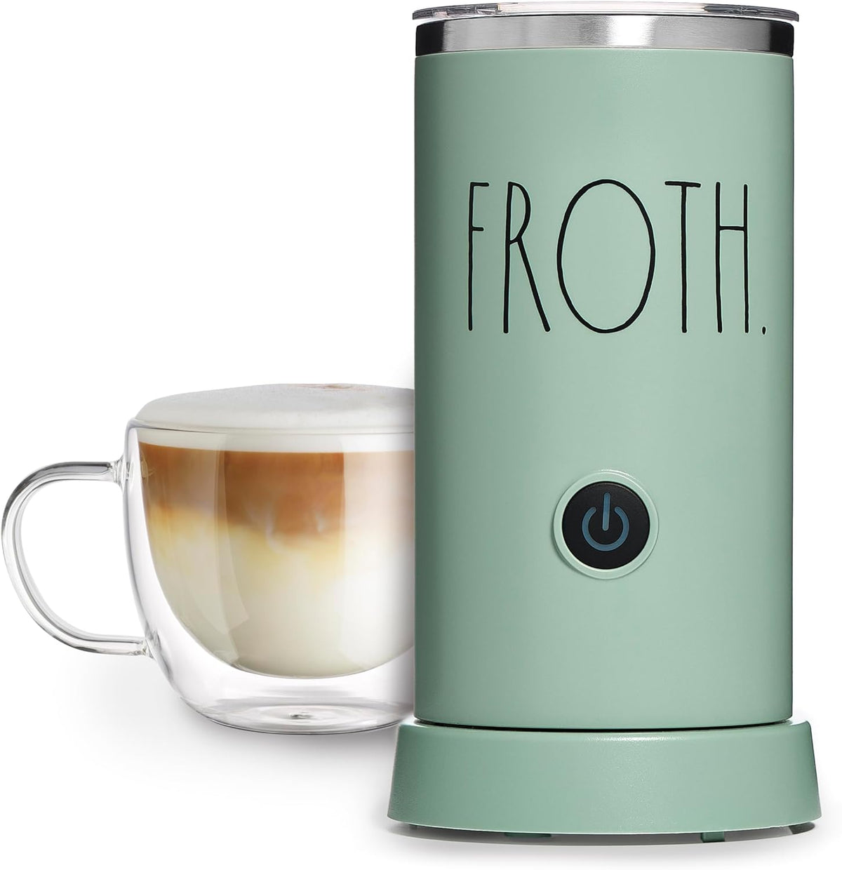 Rae Dunn - Electric Milk Frother - Elegant Automatic Milk Steamer and Frother, Milk Warmer, Hot and Cold Frothing Machine for Coffee, Latte, Cappuccino, Macchiato, - PuriLite