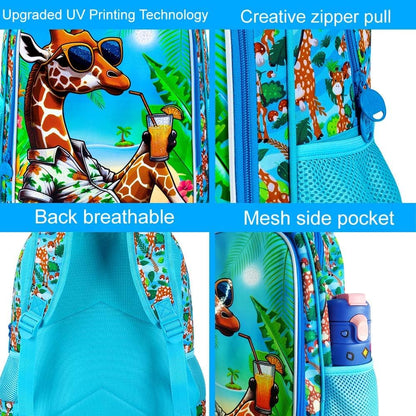3pcs Backpack for Boys and Girls, 16” Kids Kindergarten Bookbag with Lunch Box, Cute Elementary Backpacks for Boy Girl - PuriLite