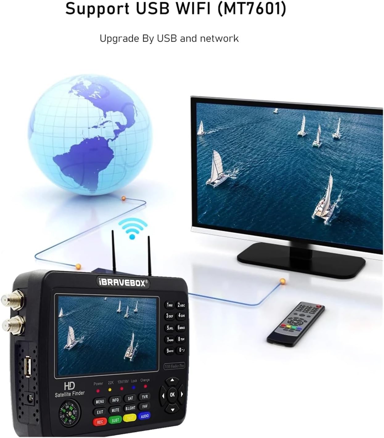 V10 Finder Pro Satellite Meter DVB-S2/S2X DVB-T2/T H.265 Vs Kpt 717st Plus Gtmedia V8 Finder Pro2 Dvb T2 Satfinder(V10 Finder WiFi) - PuriLite