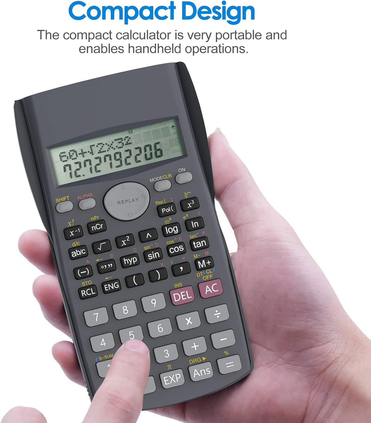 Helect 2-Line Engineering Scientific Calculator | Scientific Calculator | Engineering Calculator | School Calculator | Business Calculator | Battery Powered Calculator - PuriLite