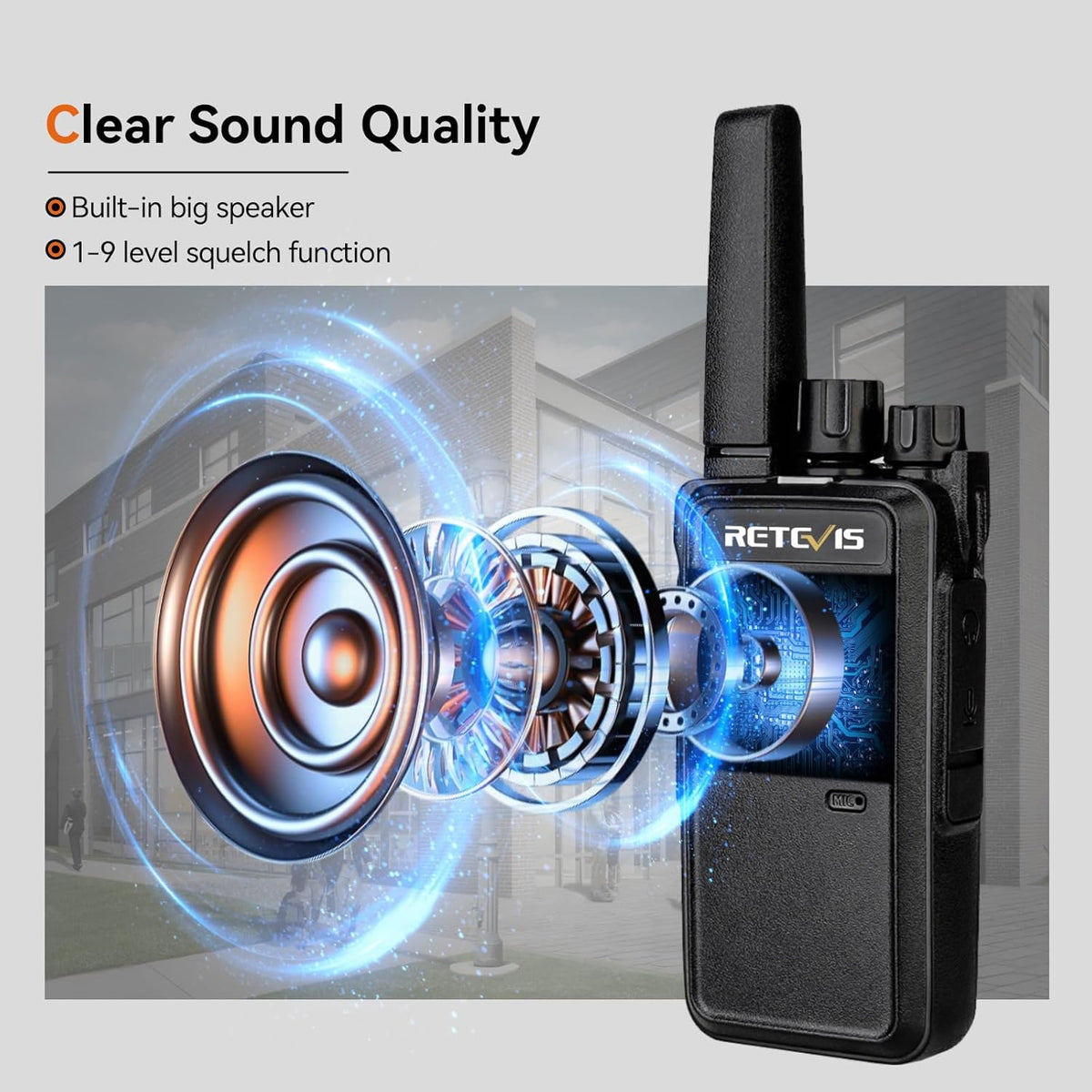 Retevis RT68H 2 Way Radios Long Range with 10 Way Charger,Walkie Talkies Rechargeable for Adults,Easier Charging,Easier Management,LED Display, Keypad Lock,Hands Free Compact Walkie Talkie (10 Pack) - PuriLite