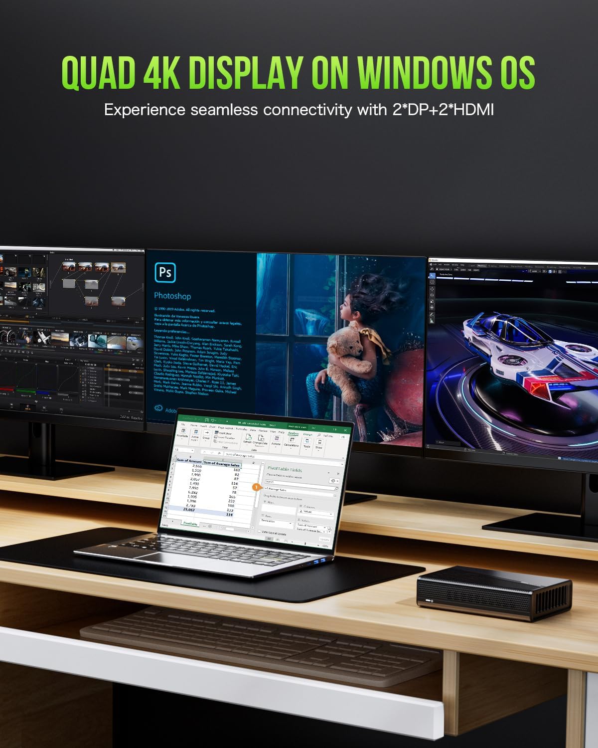 GMKtec AD-GP1 External GPU Docking Station, eGPU Enclosure with AMD Radeon 7600M XT GPU Graphics Card, HDMI2.1, DisplayPort2.0, Oculink, USB4, eGPU Dock for Mini PC Laptop Notebook Game Console - PuriLite