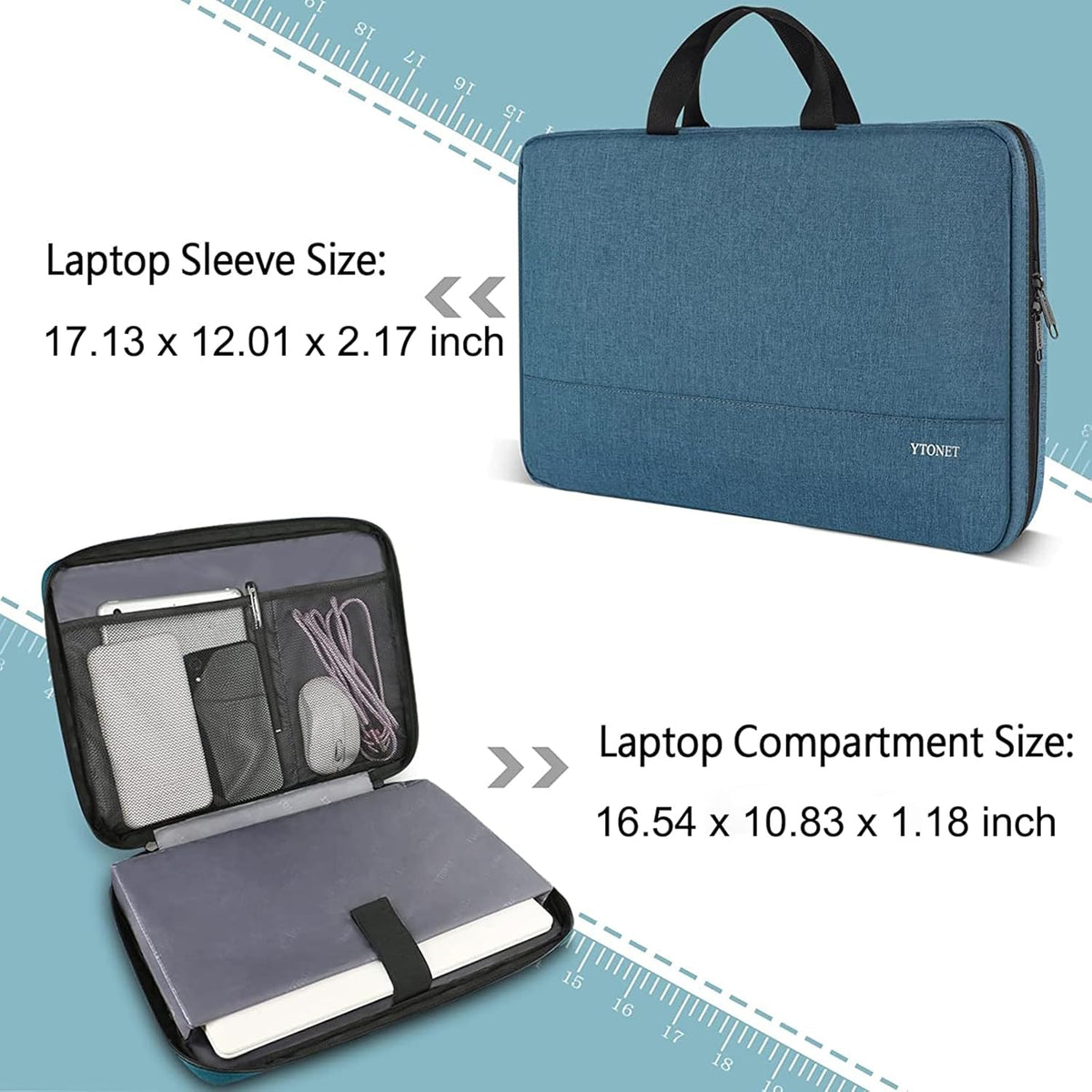 Ytonet Laptop Sleeve, 15.6 inch TSA Laptop Bag Laptop Case Water Resistant Computer Carrying Bag Compatible for Lenovo, HP, Dell, Asus Notebook, Gifts for Men Women, Grey - PuriLite