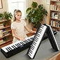 Portable Piano Keyboard, Semi-Weighted Folding Digital Piano 88 Key, Full Size, Wood Grain, Electric Piano Keyboard w/MIDI Bluetooth, Suitable for Adult, Toddler