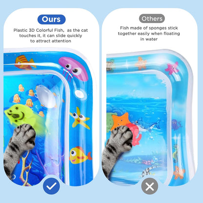 FATBEE New Thickened Cat Water Mat with Light,Anti-Scratch Water Sensor Play Mat，Water Sensor Play Mat for Cats, Cool Comfort Water Sensor Pad - PuriLite