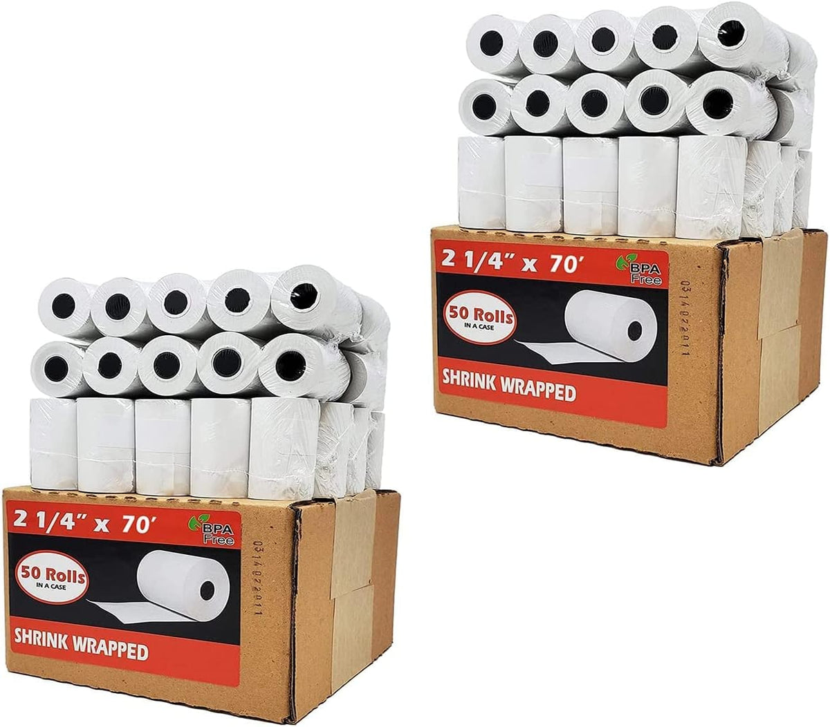 (50 Rolls) 2 1/4 x 50 Thermal Paper Receipt Rolls 2.25 x 50 ft POS Cash Register fits All Credit Card Terminals - PuriLite