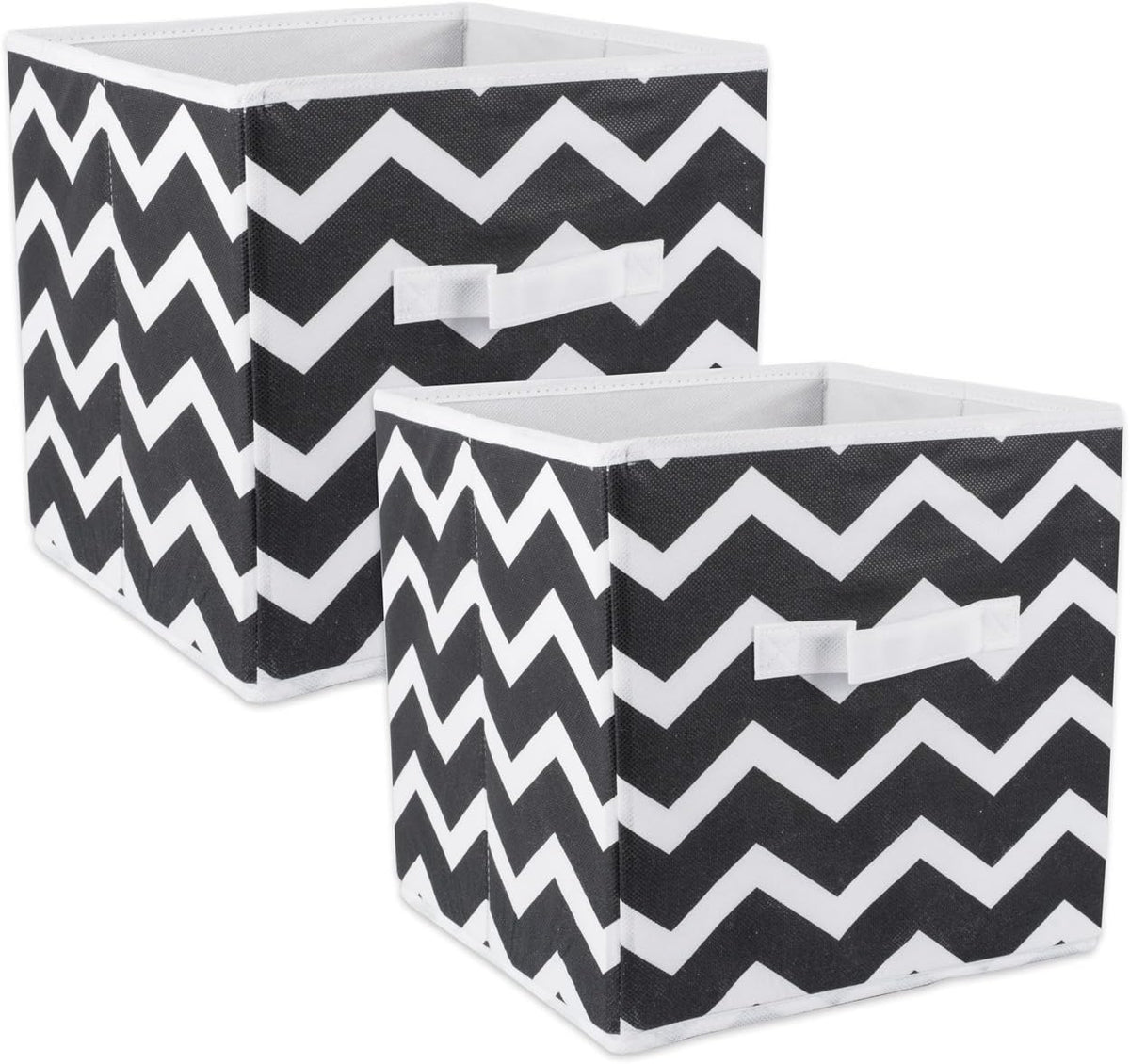 DII Foldable Fabric Storage Containers for Nurseries, Offices, Closets, Home Decor, Cube Organizers & Everyday Storage Needs, (Large - 11 x 11 x 11) Scroll Nautical Blue - Set of 2 - PuriLite