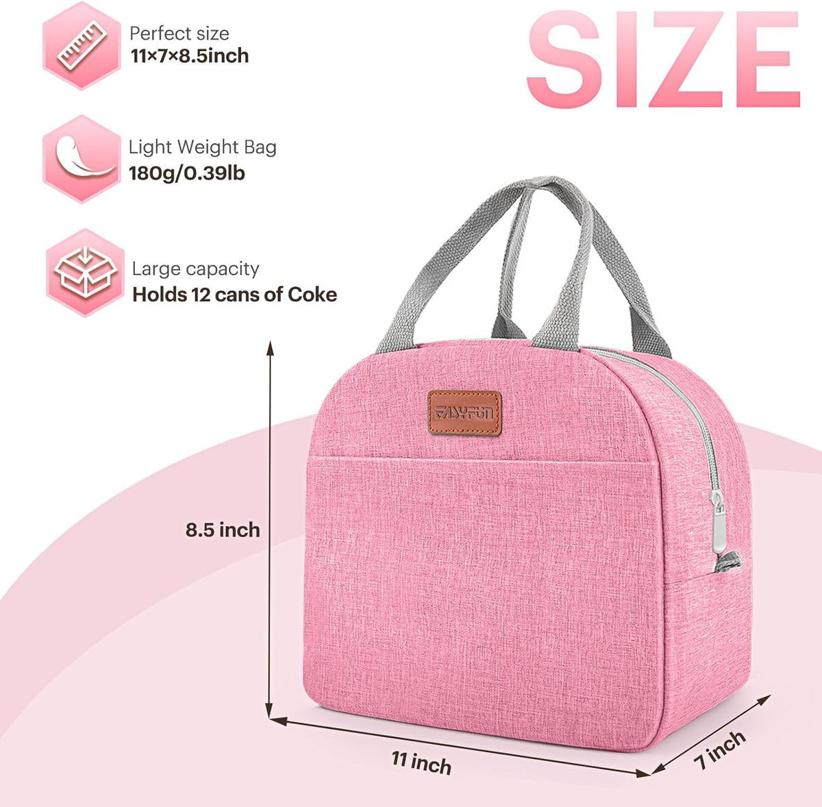 Lunch Bag for Women & Men Adult Insulated Lunch Box, Small Leakproof Cooler Food Lunch Containers Reusable High Capacity Lunch Tote Bags for Work, Travel, Outdoor - PuriLite