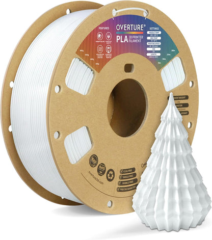 OVERTURE PLA Filament 1.75mm PLA 3D Printer Filament, 1kg Cardboard Spool (2.2lbs), Dimensional Accuracy +/- 0.02mm, Fit Most FDM Printer (Black 1-Pack) - PuriLite